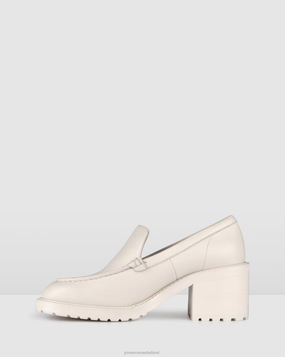 Natalia loafers met middelhoge hak 46LN18 gebroken wit leer Jo Mercer schoenen