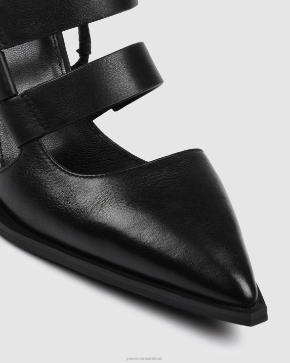 vlam middelhoge hakken 46LN32 zwart leer Jo Mercer schoenen