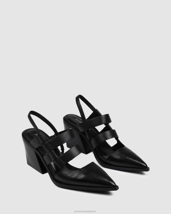 vlam middelhoge hakken 46LN32 zwart leer Jo Mercer schoenen