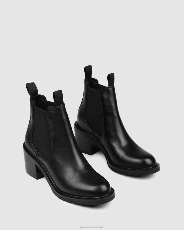 Ayla halfhoge enkellaarzen 46LN324 zwart leer Jo Mercer schoenen