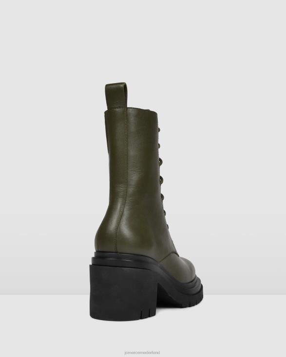 Bakura halfhoge enkellaarzen 46LN365 olijfgroen leer Jo Mercer schoenen