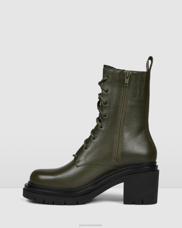 Bakura halfhoge enkellaarzen 46LN365 olijfgroen leer Jo Mercer schoenen