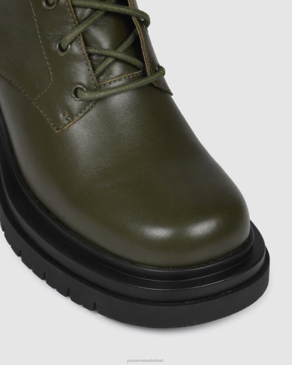 Bakura halfhoge enkellaarzen 46LN365 olijfgroen leer Jo Mercer schoenen