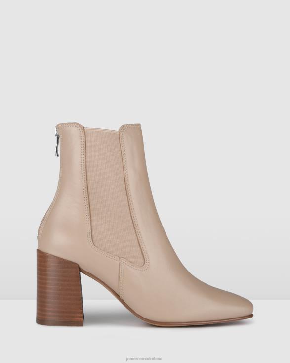 Halfhoge enkellaarzen met diamant 46LN319 beige leer Jo Mercer schoenen