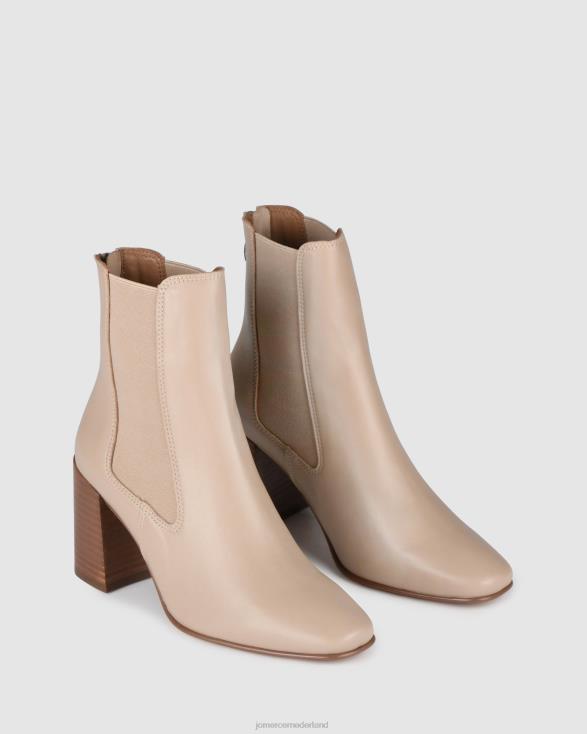 Halfhoge enkellaarzen met diamant 46LN319 beige leer Jo Mercer schoenen