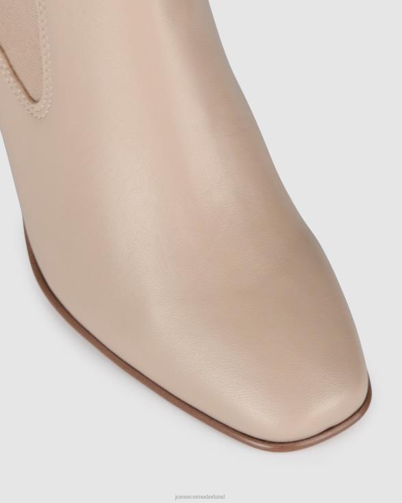 Halfhoge enkellaarzen met diamant 46LN319 beige leer Jo Mercer schoenen