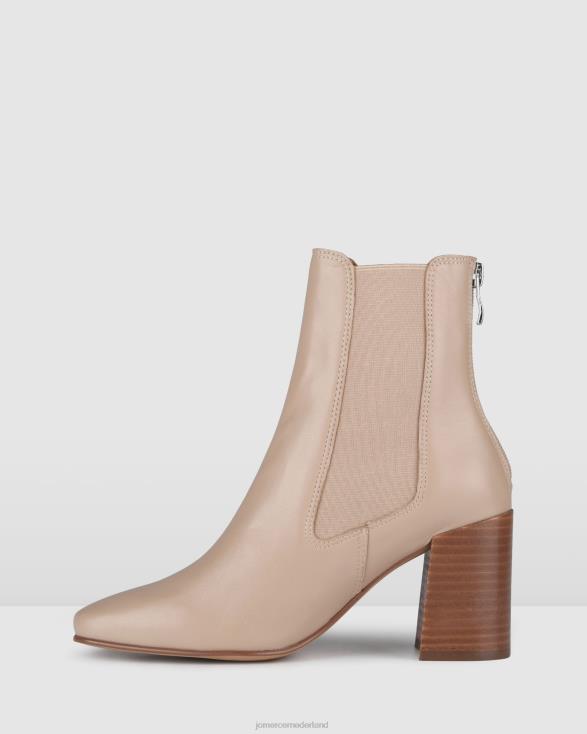 Halfhoge enkellaarzen met diamant 46LN319 beige leer Jo Mercer schoenen