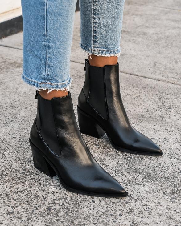 feist halfhoge enkellaarsjes 46LN334 zwart leer Jo Mercer schoenen