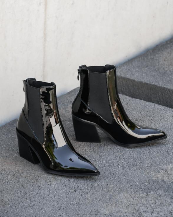 feist halfhoge enkellaarsjes 46LN335 zwart patent Jo Mercer schoenen