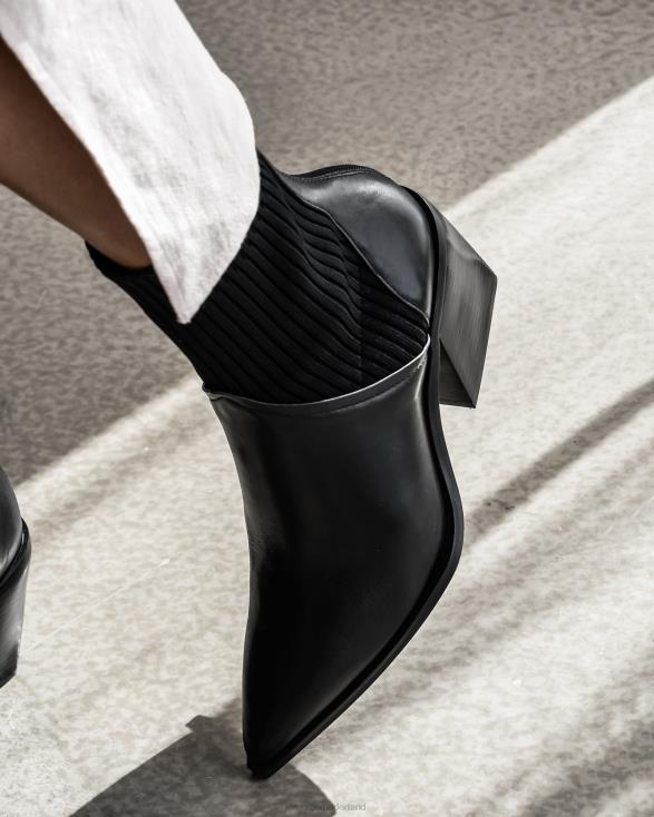halfhoge enkellaarsjes 46LN333 zwart leer Jo Mercer schoenen
