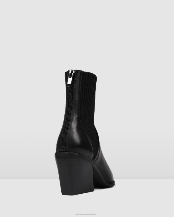 halfhoge enkellaarsjes 46LN333 zwart leer Jo Mercer schoenen