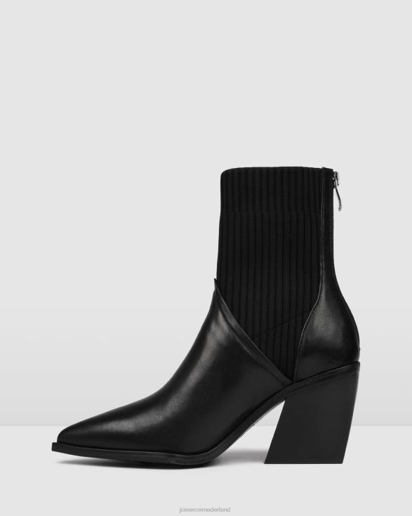 halfhoge enkellaarsjes 46LN333 zwart leer Jo Mercer schoenen