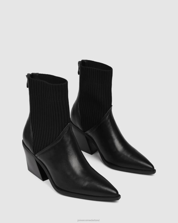 halfhoge enkellaarsjes 46LN333 zwart leer Jo Mercer schoenen