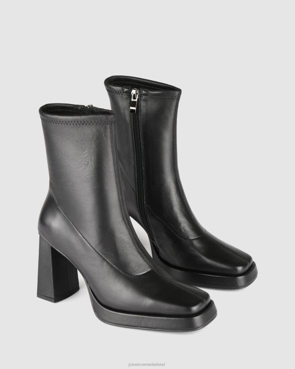 Yale hoge platform enkellaarzen 46LN293 zwart leer Jo Mercer schoenen