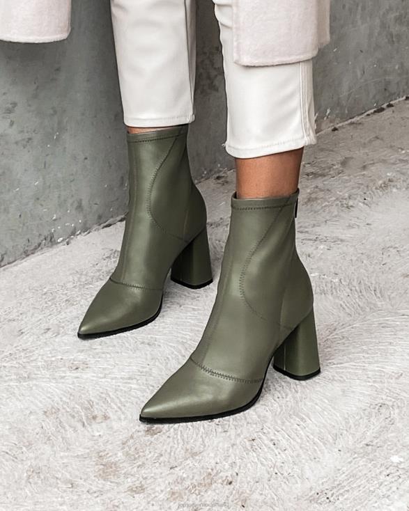 tex hoge enkellaarzen 46LN366 olijfgroen leer Jo Mercer schoenen