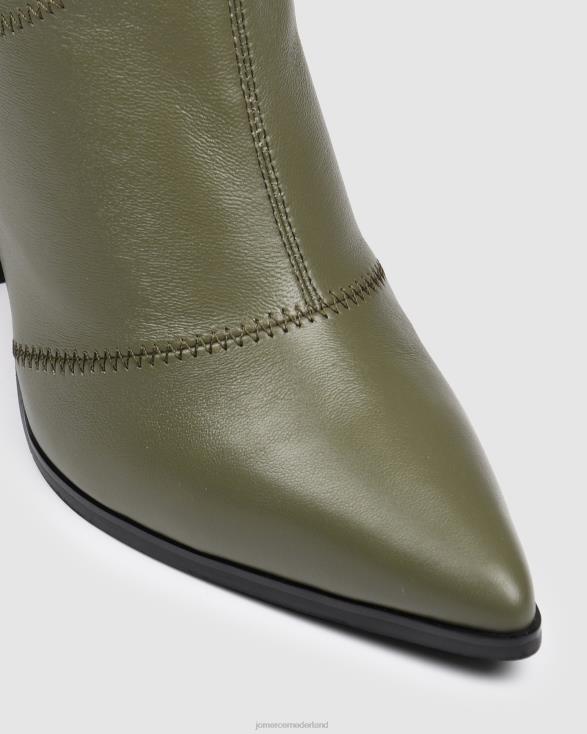 tex hoge enkellaarzen 46LN366 olijfgroen leer Jo Mercer schoenen