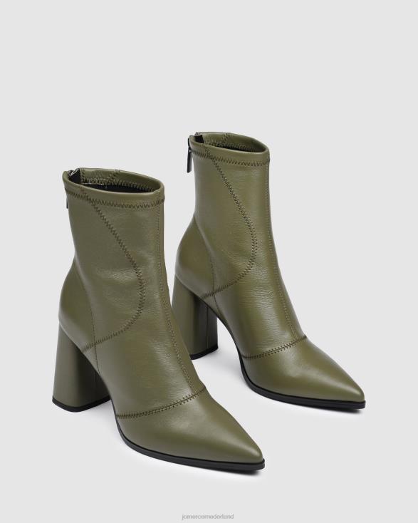 tex hoge enkellaarzen 46LN366 olijfgroen leer Jo Mercer schoenen