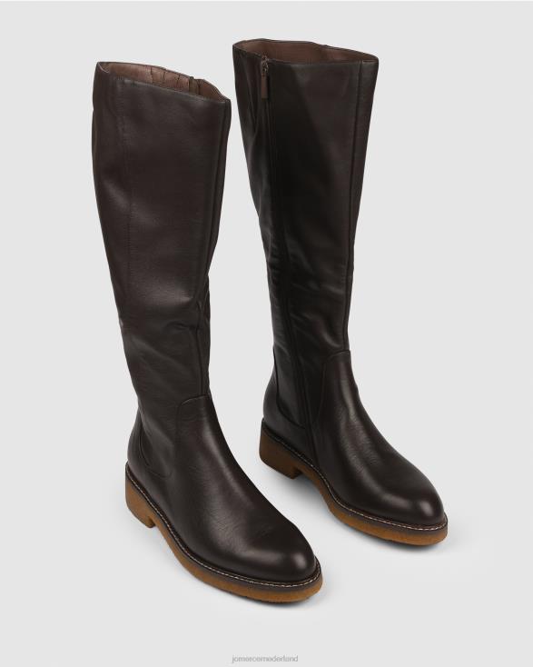hira knielaarzen 46LN386 donker chocolade leer Jo Mercer schoenen