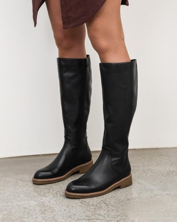 hira knielaarzen 46LN387 zwart leer Jo Mercer schoenen