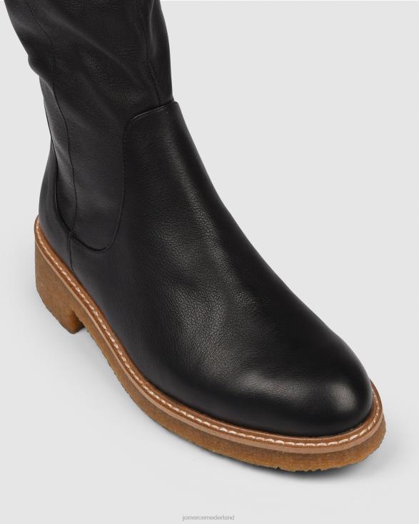 hira knielaarzen 46LN387 zwart leer Jo Mercer schoenen