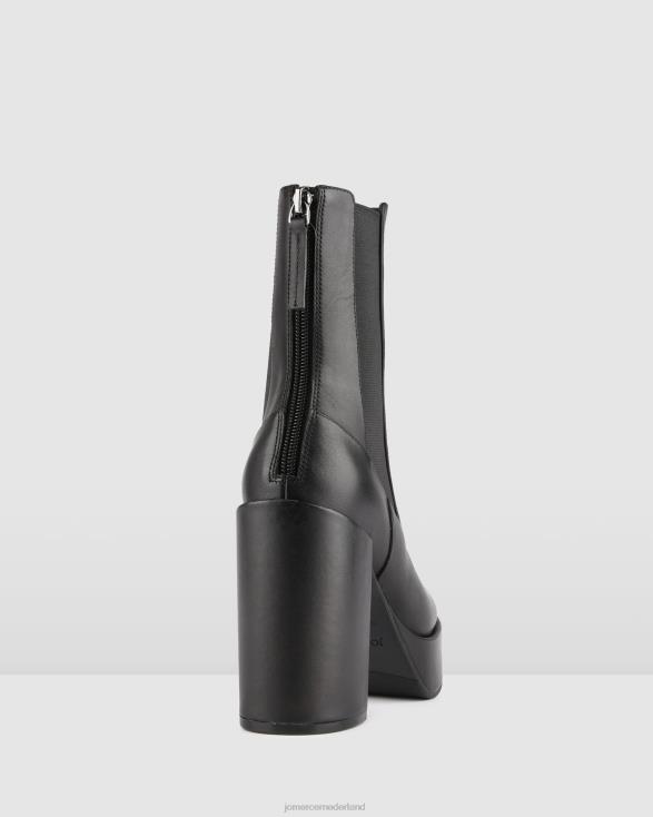 Emma hoge platform enkellaarzen 46LN146 zwart leer Jo Mercer schoenen