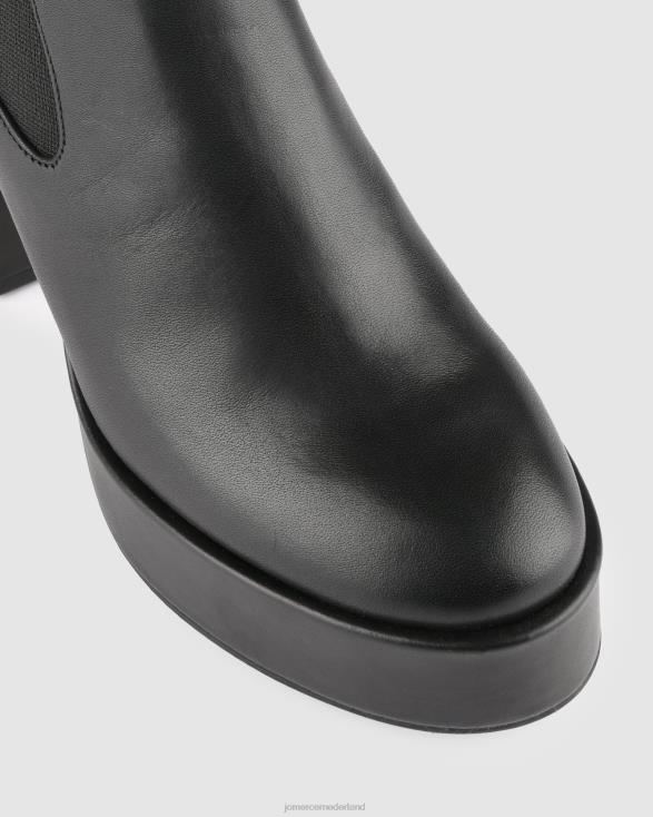 Emma hoge platform enkellaarzen 46LN146 zwart leer Jo Mercer schoenen