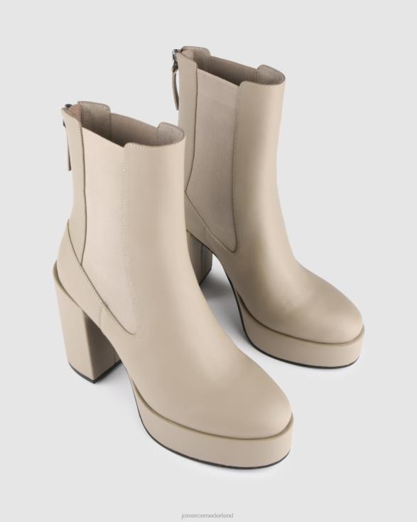 Emma hoge platform enkellaarzen 46LN147 taupe leer Jo Mercer schoenen