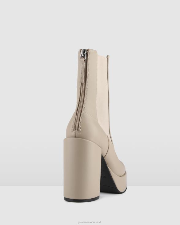 Emma hoge platform enkellaarzen 46LN147 taupe leer Jo Mercer schoenen