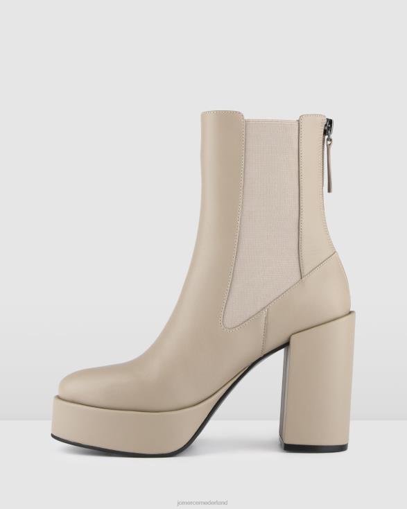Emma hoge platform enkellaarzen 46LN147 taupe leer Jo Mercer schoenen