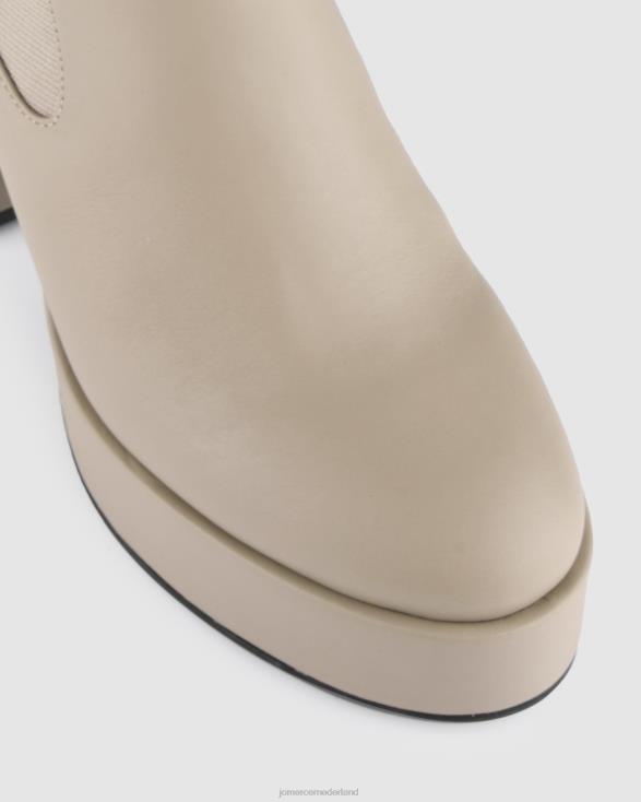 Emma hoge platform enkellaarzen 46LN147 taupe leer Jo Mercer schoenen