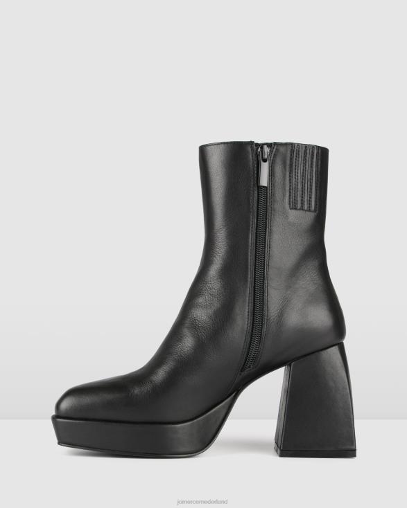 Hoge enkellaarzen op zonne-energie 46LN149 zwart leer Jo Mercer schoenen