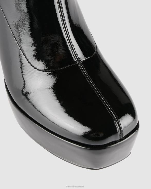 hoge enkellaarzen met parkplatform 46LN148 zwart patent Jo Mercer schoenen