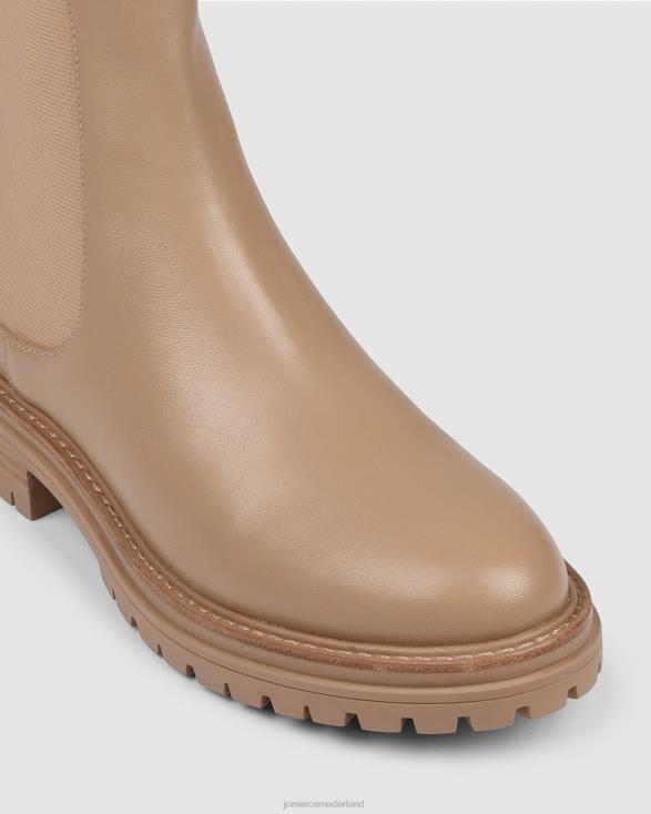 Bloom platte enkellaarsjes 46LN316 beige leer Jo Mercer schoenen