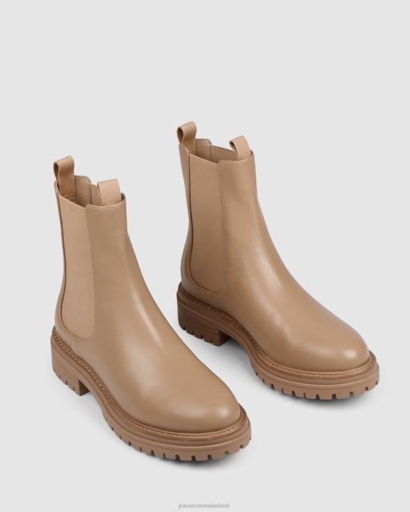 Bloom platte enkellaarsjes 46LN316 beige leer Jo Mercer schoenen