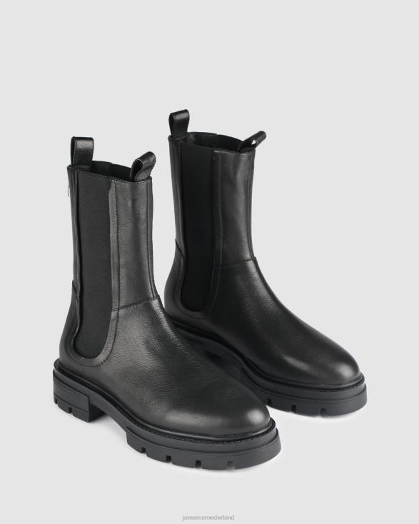 Braxton platte enkellaarzen 46LN296 zwart leer Jo Mercer schoenen