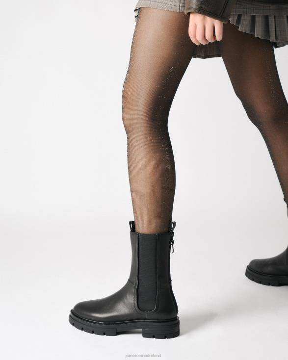 Braxton platte enkellaarzen 46LN296 zwart leer Jo Mercer schoenen