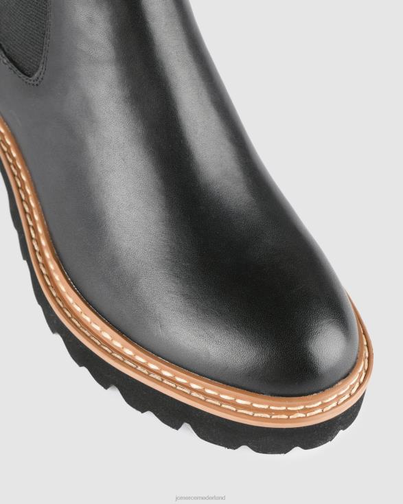 Como platte enkellaarzen 46LN327 zwart leer Jo Mercer schoenen