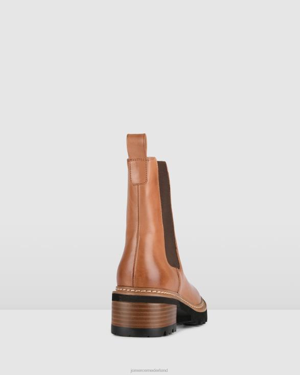 Como platte enkellaarzen 46LN328 cognac leer Jo Mercer schoenen