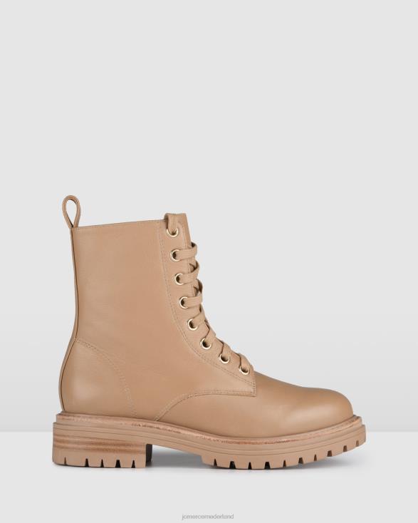 bordeaux platte enkellaarsjes 46LN340 bruin leer Jo Mercer schoenen