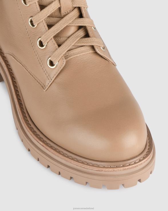 bordeaux platte enkellaarsjes 46LN340 bruin leer Jo Mercer schoenen