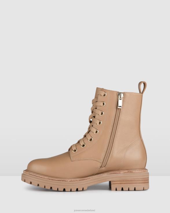 bordeaux platte enkellaarsjes 46LN340 bruin leer Jo Mercer schoenen