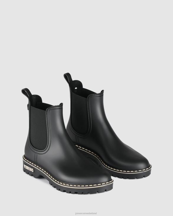 gaudi platte enkellaarsjes 46LN325 zwart rubber Jo Mercer schoenen