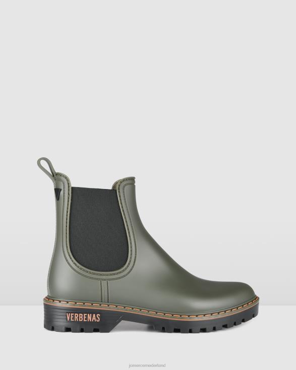 gaudi platte enkellaarsjes 46LN326 kaki rubber Jo Mercer schoenen