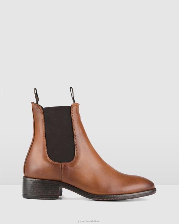 platte enkellaarzen van cisco 46LN330 cognac leer Jo Mercer schoenen