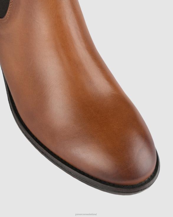 platte enkellaarzen van cisco 46LN330 cognac leer Jo Mercer schoenen