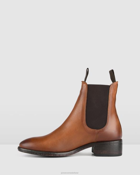 platte enkellaarzen van cisco 46LN330 cognac leer Jo Mercer schoenen