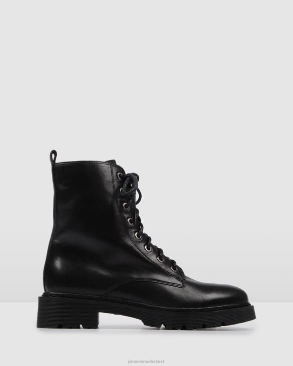 ziggy platte enkellaarsjes 46LN341 zwart leer Jo Mercer schoenen
