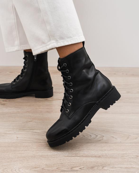 ziggy platte enkellaarsjes 46LN341 zwart leer Jo Mercer schoenen