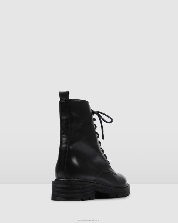 ziggy platte enkellaarsjes 46LN341 zwart leer Jo Mercer schoenen