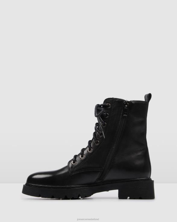 ziggy platte enkellaarsjes 46LN341 zwart leer Jo Mercer schoenen